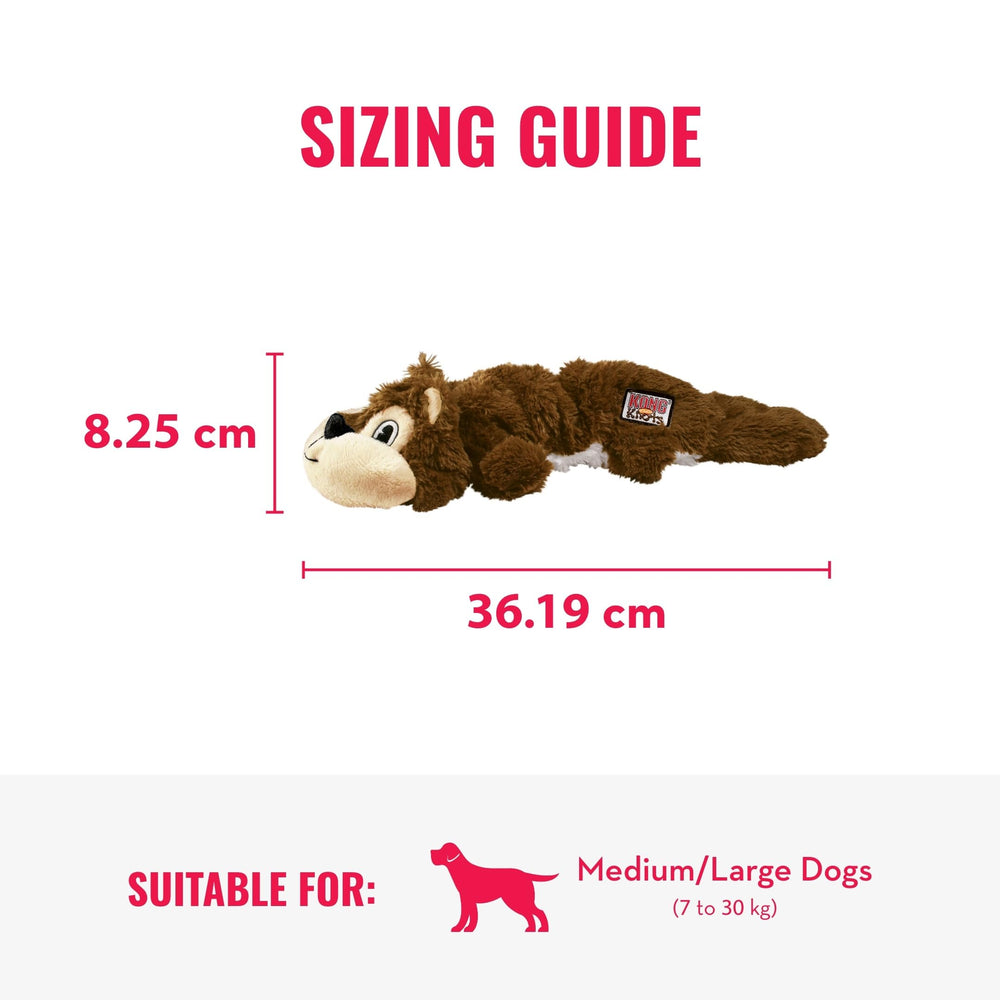 KONG Scrunch Knots Écureuil taille M-L pour chiens grands.