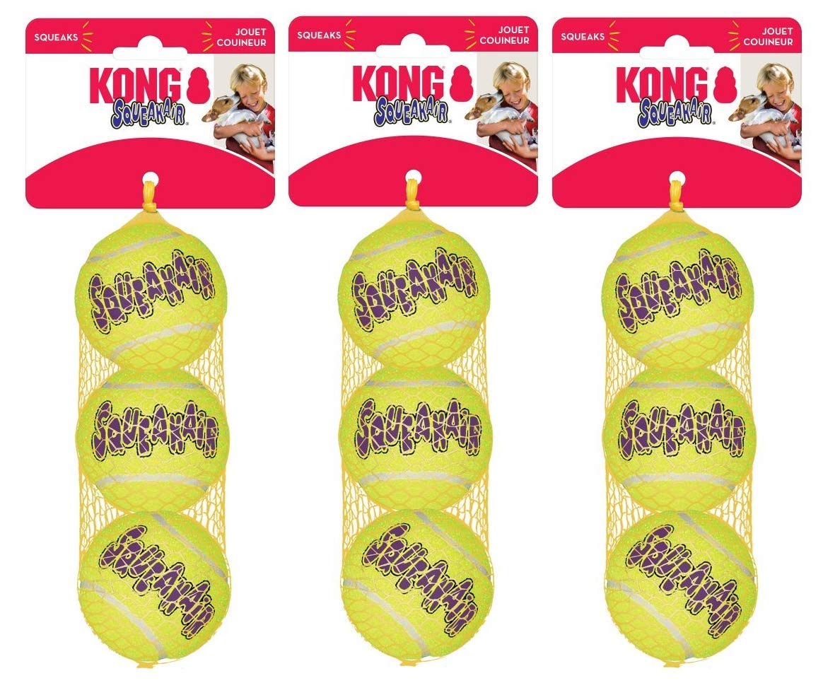 KONG Squeakair balle tennis moyenne, parfaite pour des sessions de fetch.