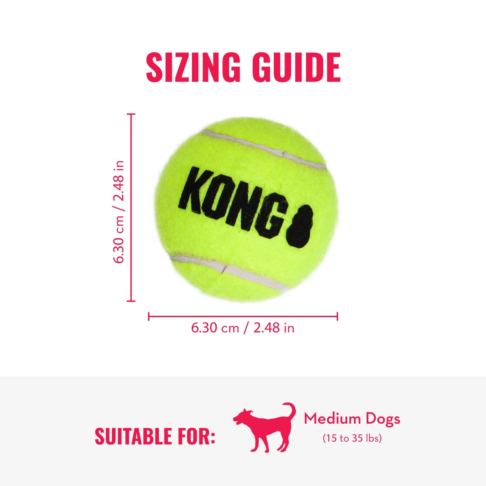 KONG SqueakAir Balls non abrasif, douceur pour les dents.
