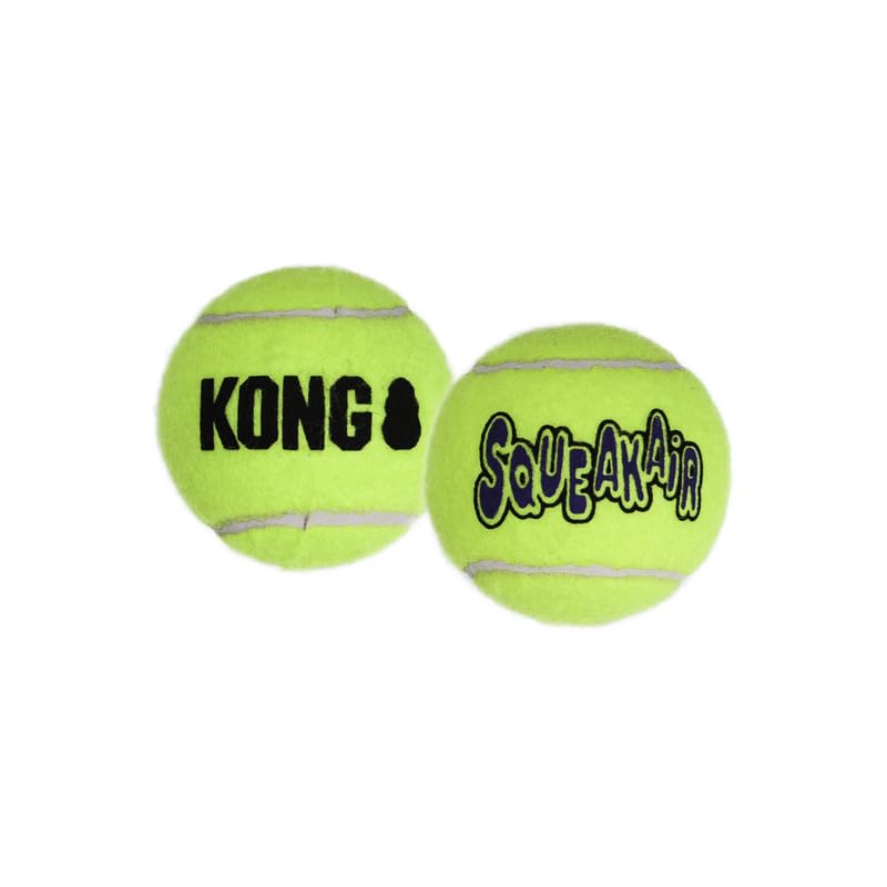 KONG Squeakair jouet chien tennis, sifflement intégré pour stimuler le jeu.
