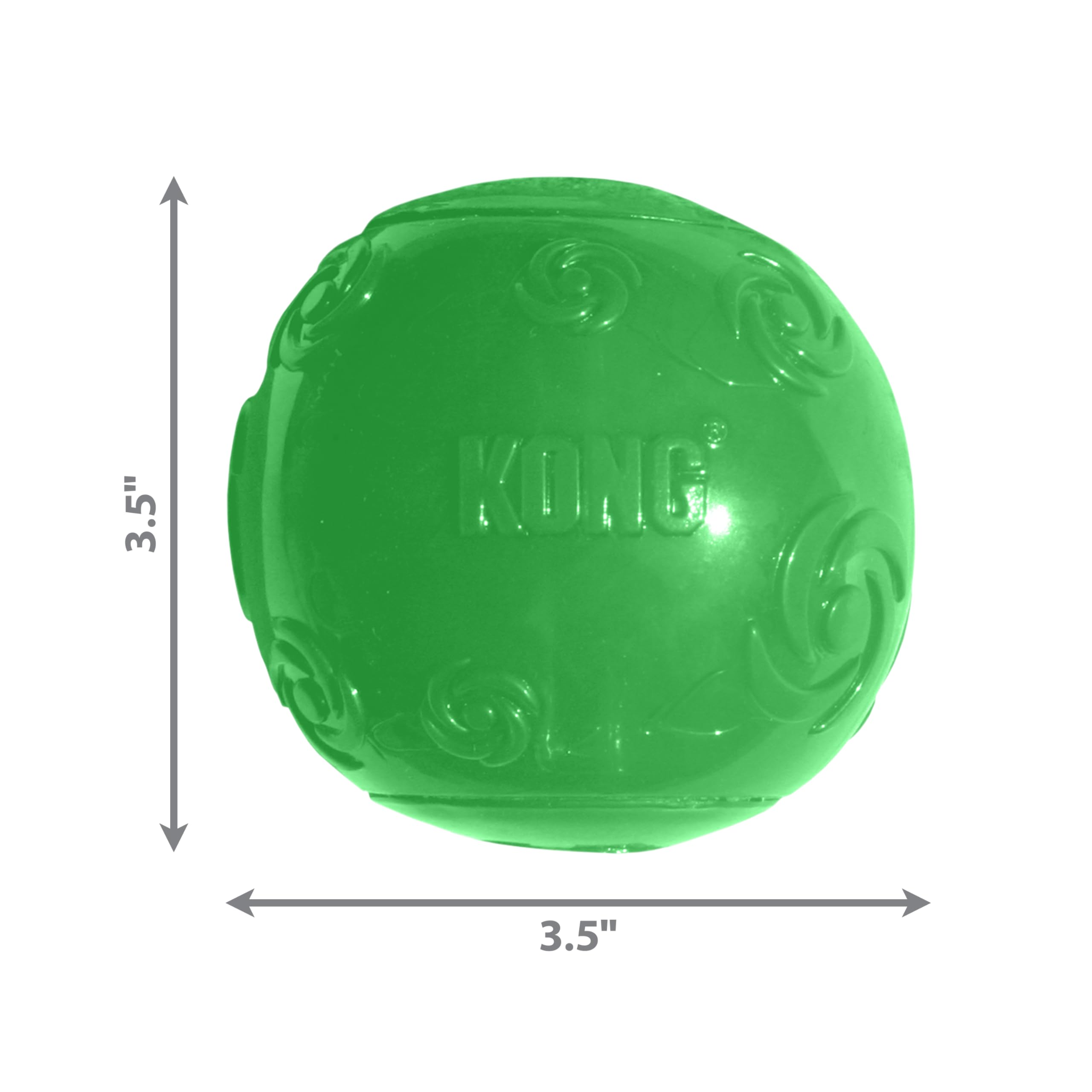 KONG Squeezz Ball XL en saphir pour sessions de jeu intérieures.