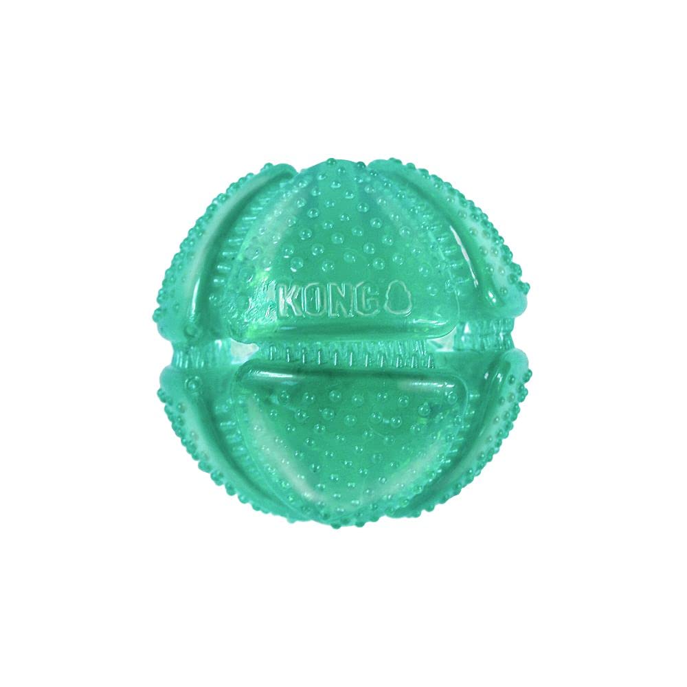 KONG Squeezz balle dentaire flexible pour chiens moyens et grands, favorise la mastication et le nettoyage.