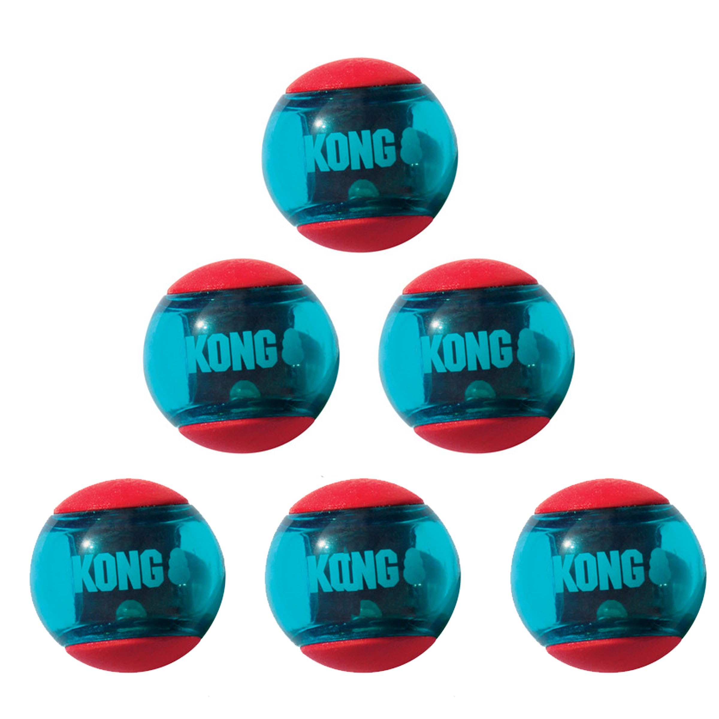 Balle KONG Squeezz Action durable et multi-texturée pour chien actif.