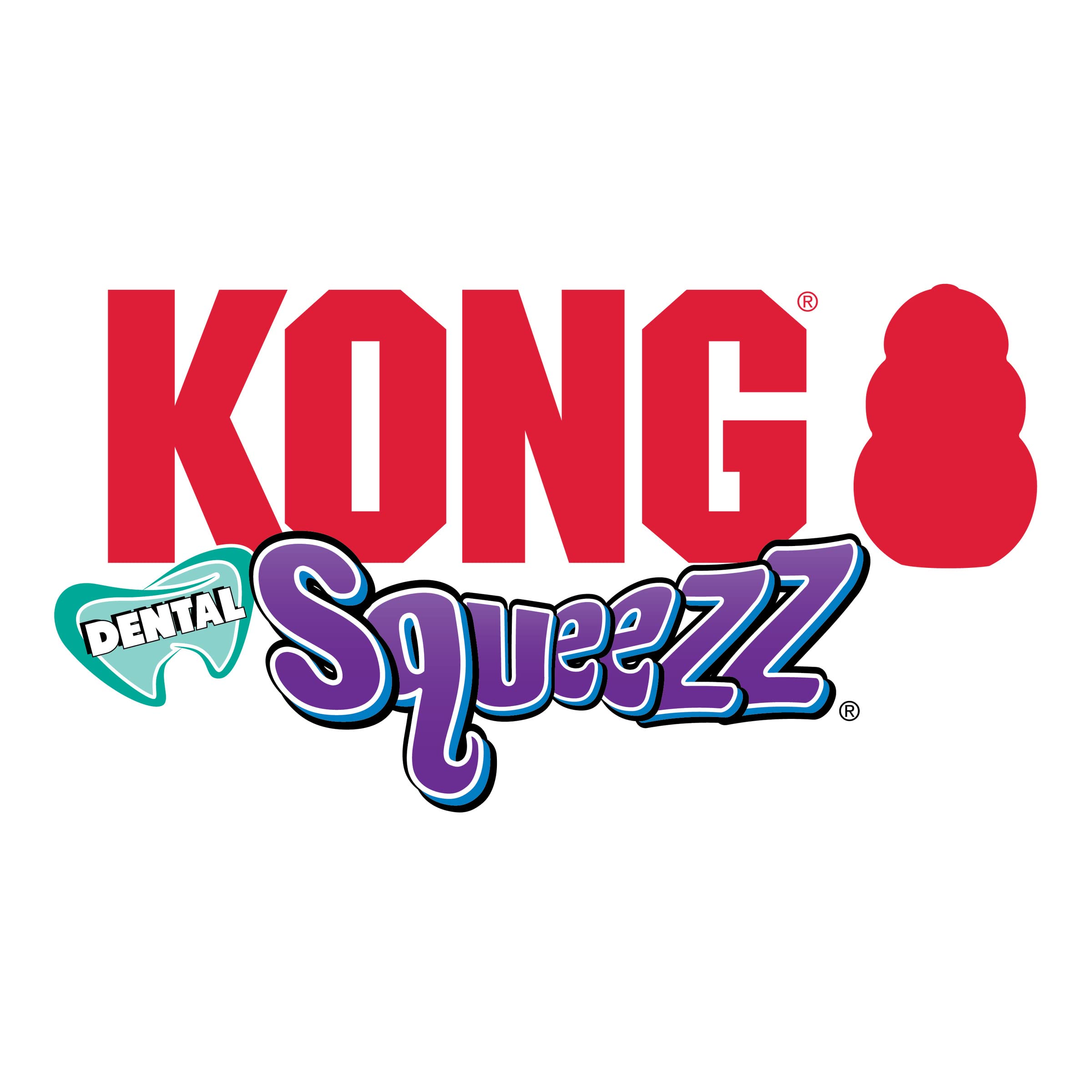 Texture flexible du Kong Squeezz Dental Stick pour mordiller sans effort.