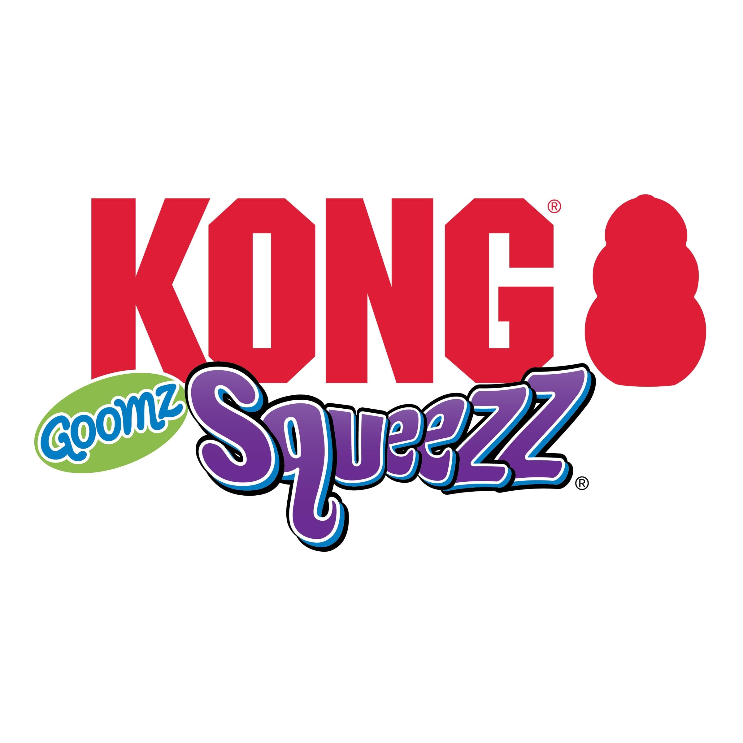 KONG Squeezz Goomz Ball LG, usage quotidien polyvalent pour divertir votre chien.