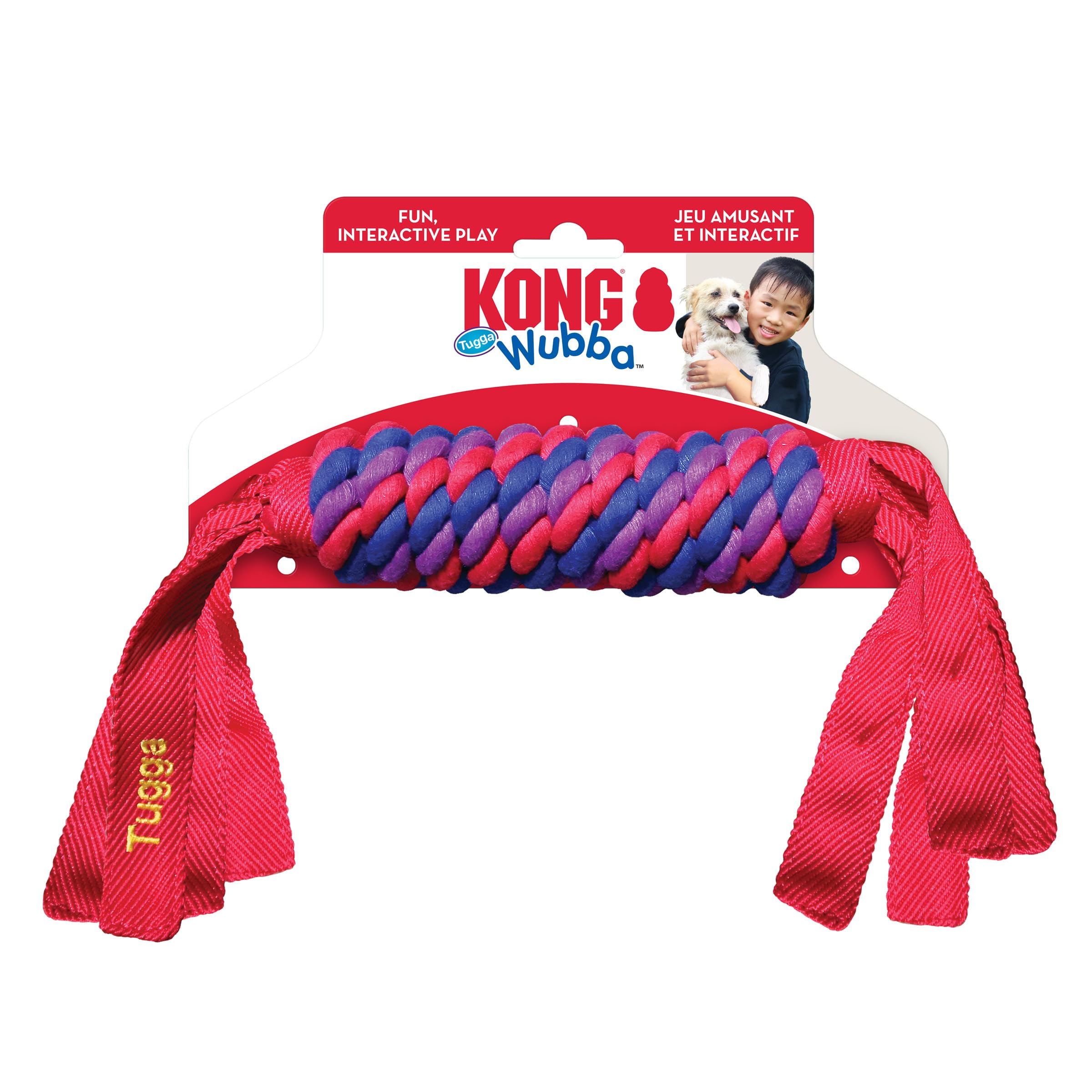 KONG Tugga Wubba, set de 2, pratique pour entraînement et jeux en extérieur.