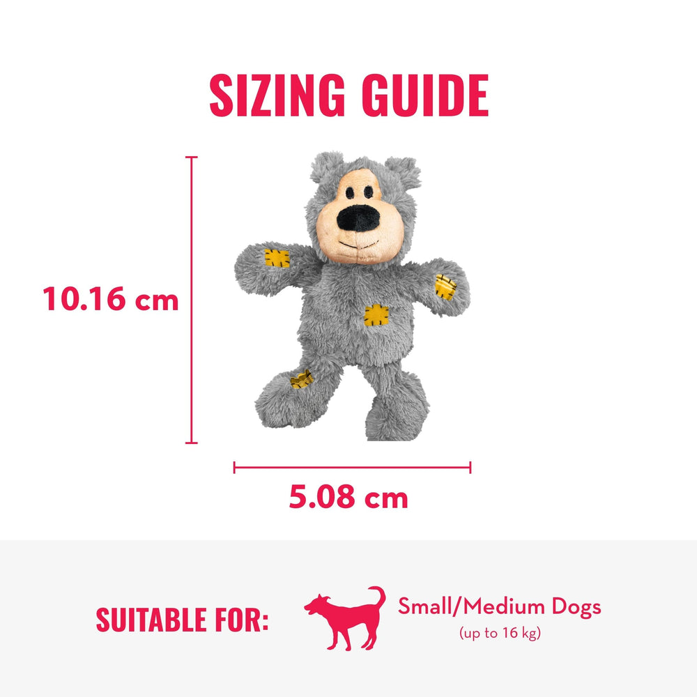 KONG Wild Knots Ours, sifflet intégré pour attirer l’attention pendant le jeu.