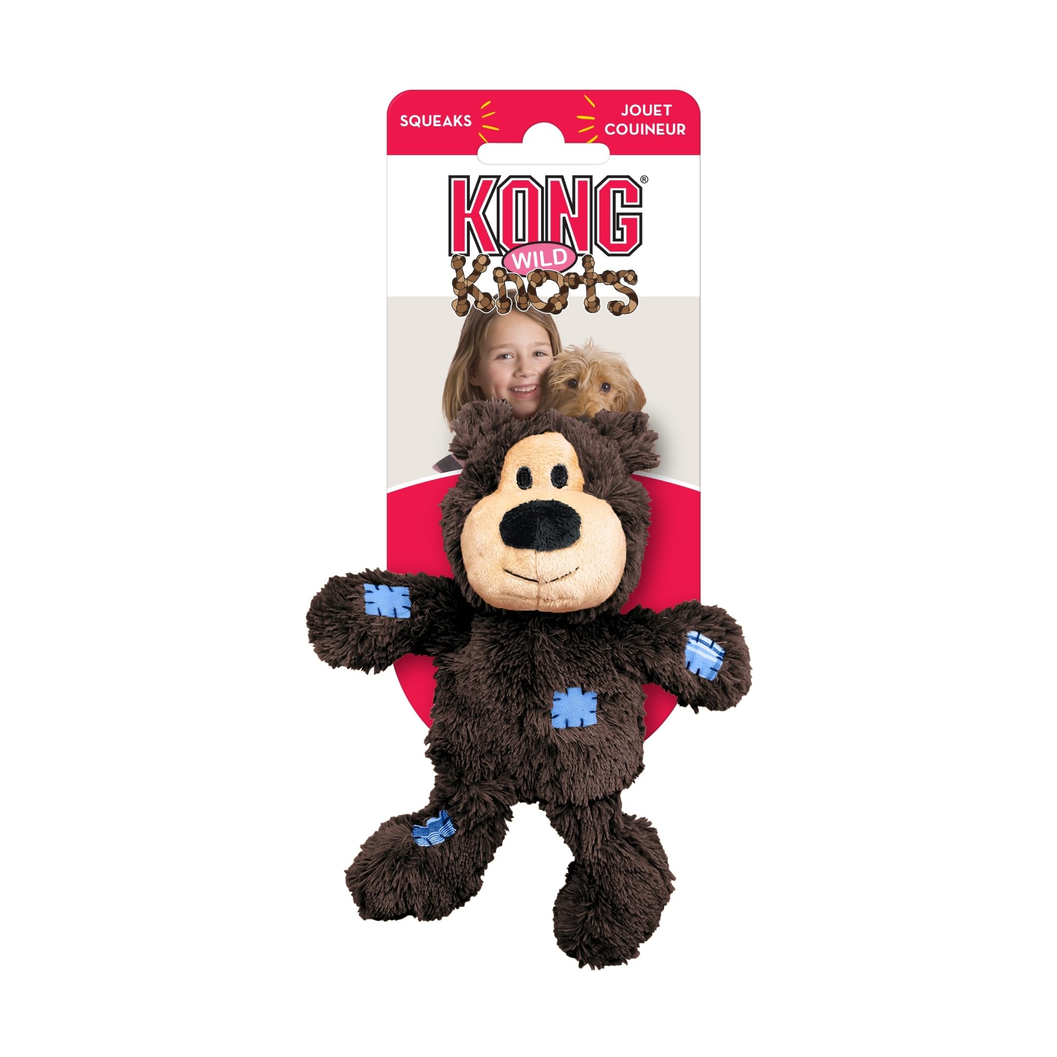 KONG Wild Knots Ours, peluche résistante adaptée à l’usage quotidien.