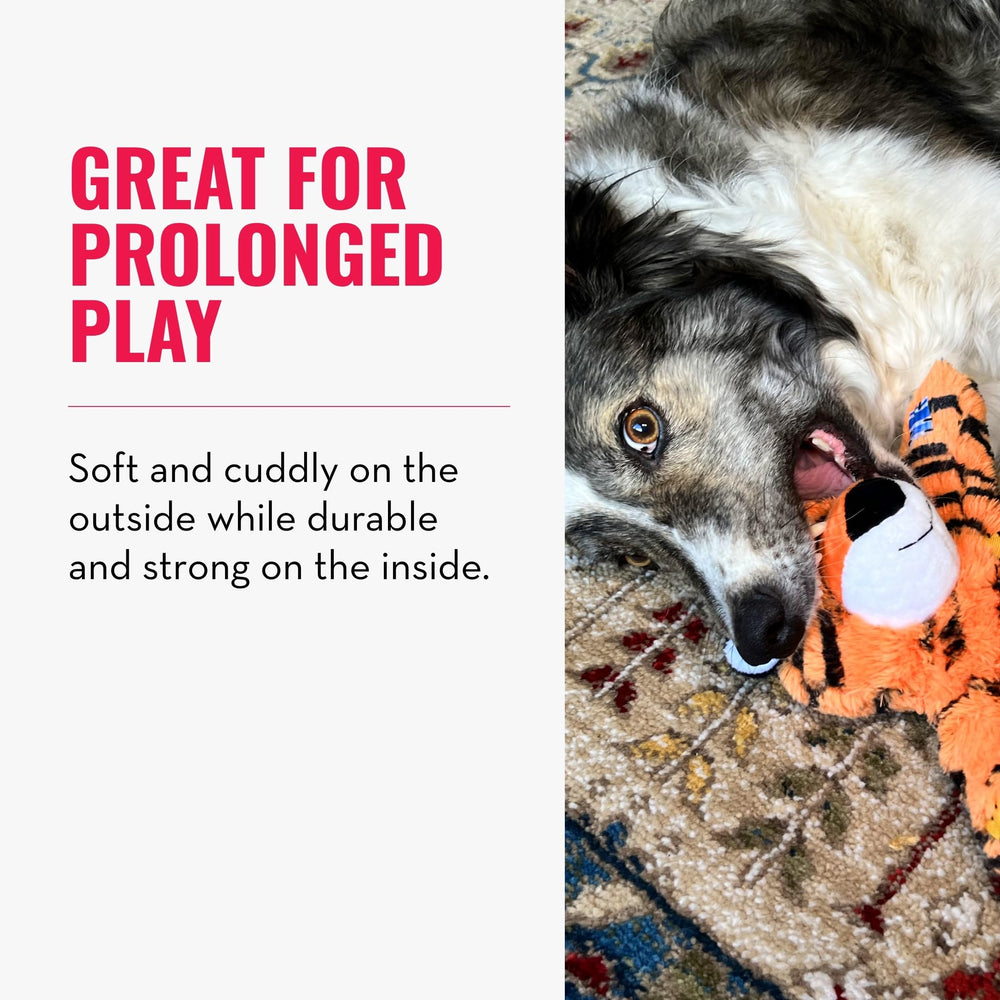 KONG Wild Knots Tigre: sifflet et craquement stimulent l’attention pendant le jeu.