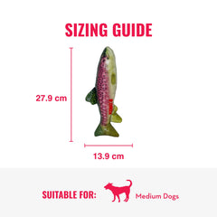 Jouet poisson-truite Kong Wild Shield à scellage triple, robuste et sûr.