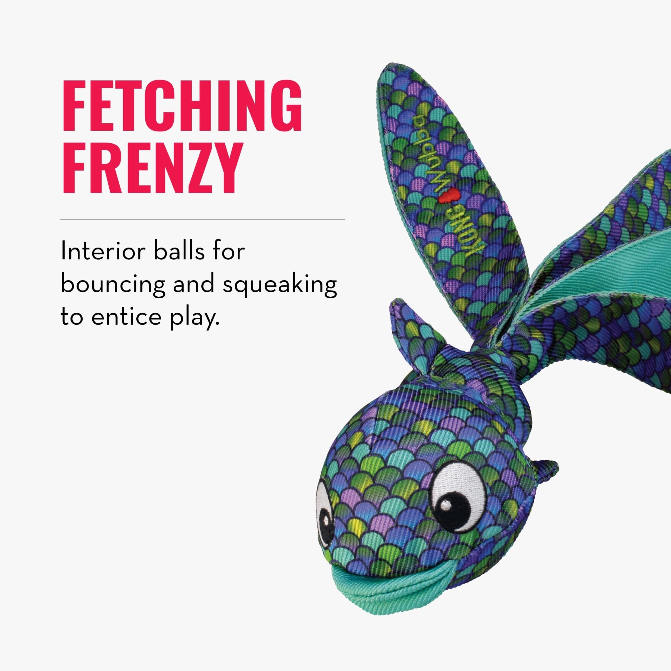 KONG Wubba Finz couleur bleu attrayante et durable.