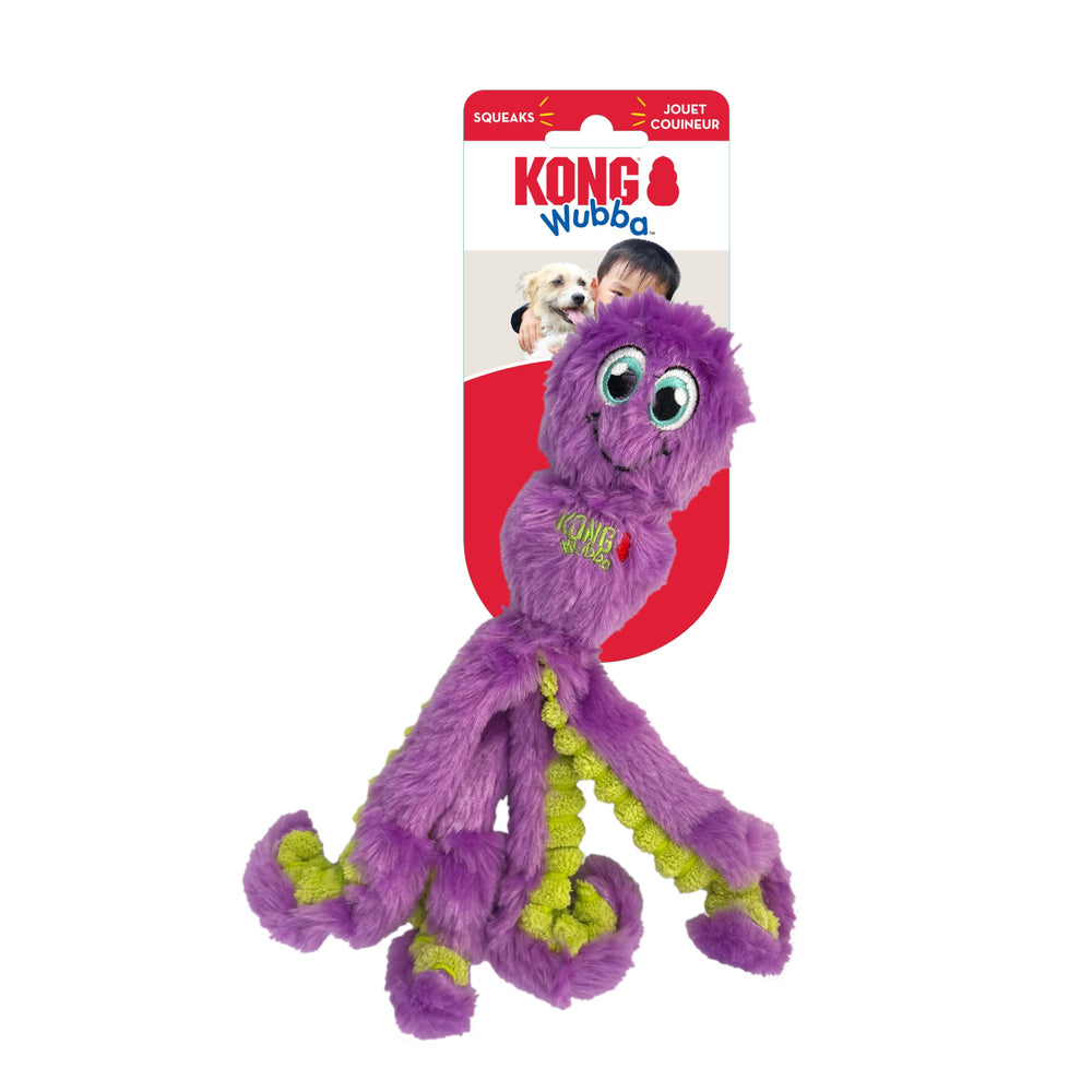 KONG Wubba Pieuvre peluche douce parfaite pour câlins après le jeu.