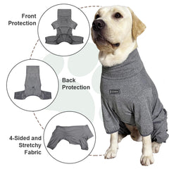 KOOGAL Pyjamas pour chien, fermeture simple gris 4XL, enfilage rapide.