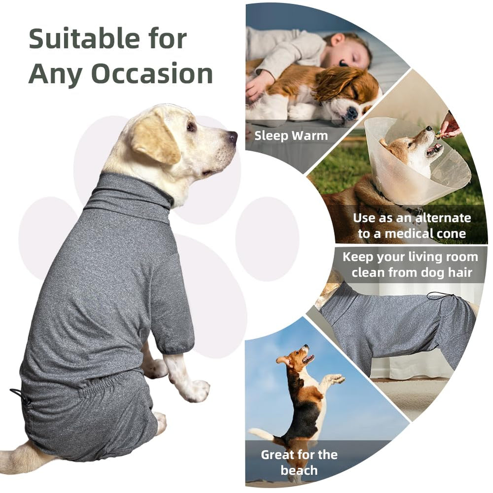 KOOGAL Pyjamas pour chien, matière extensible gris 4XL, liberté de mouvement.