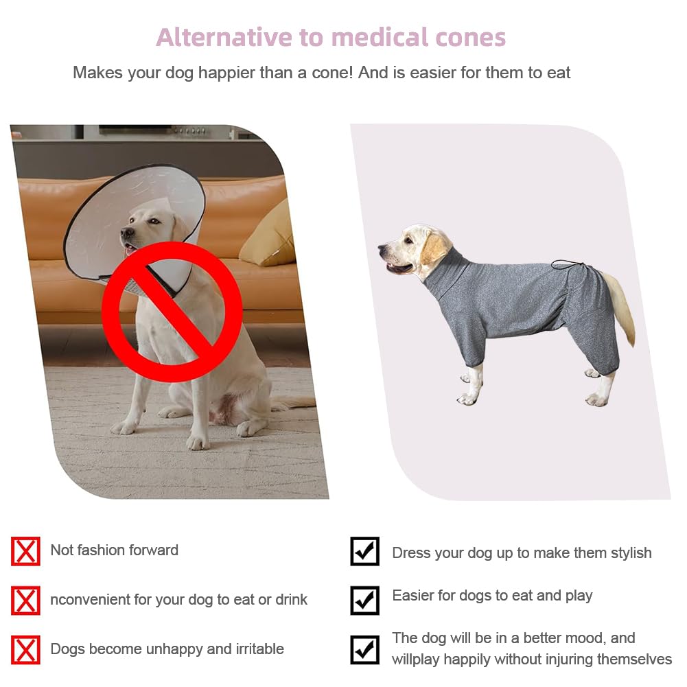 KOOGAL Pyjamas pour chien, usage quotidien gris 4XL, idéal pour les habitudes quotidiennes.