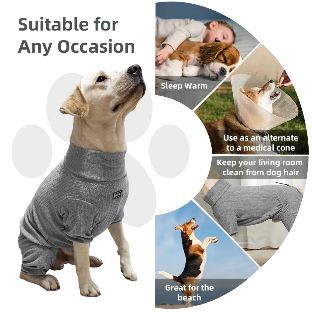 KOOGAL pyjama chien gris 4XL, Enfilage simple et rapide.