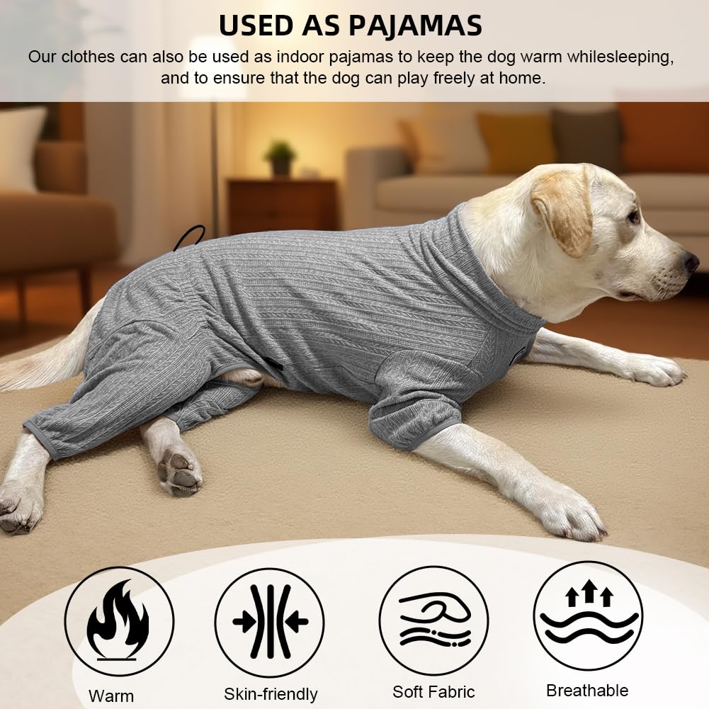 KOOGAL pyjama chien gris 4XL, matière extensible pour bouger librement.