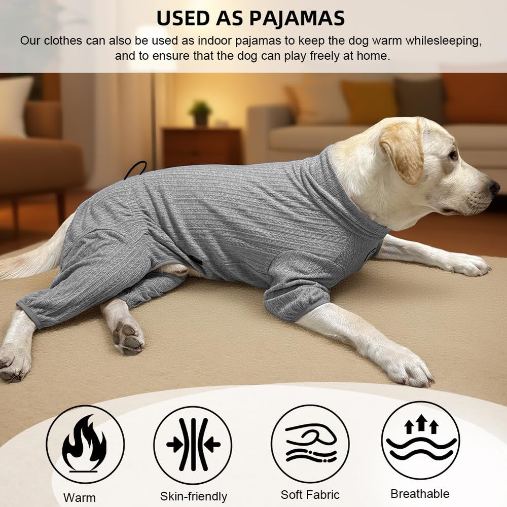 KOOGAL pyjama chien gris 4XL, matière extensible pour bouger librement.