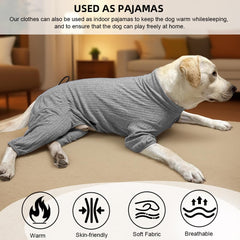 KOOGAL pyjama chien gris 4XL, matière extensible pour bouger librement.