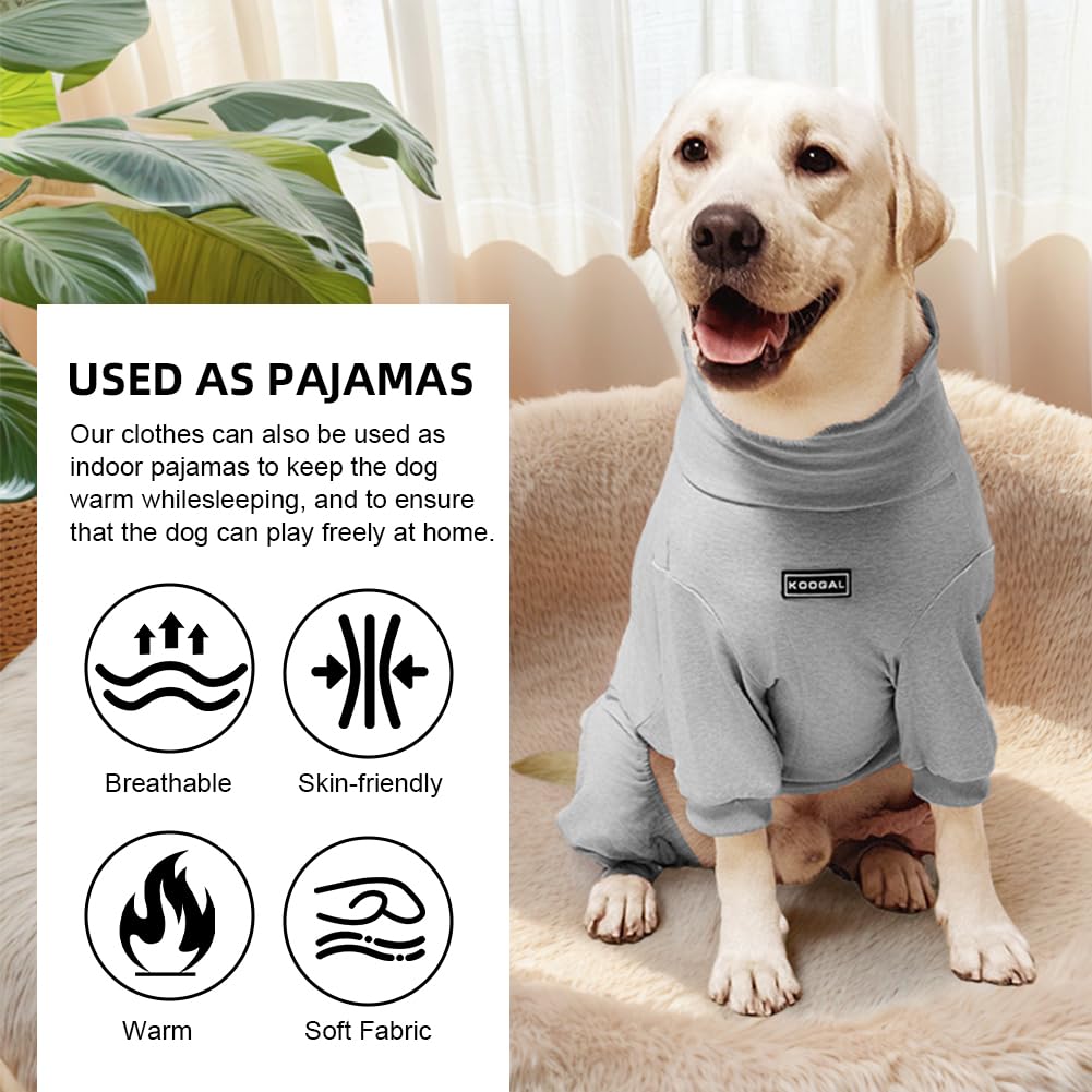KOOGAL pyjama gris clair 4XL – design spacieux pour grands chiens.