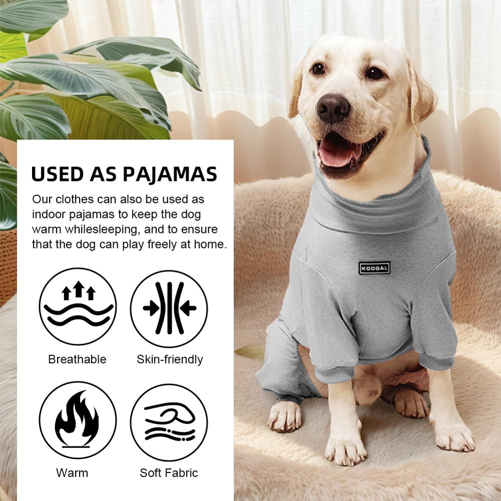 KOOGAL pyjama gris clair 4XL – design spacieux pour grands chiens.