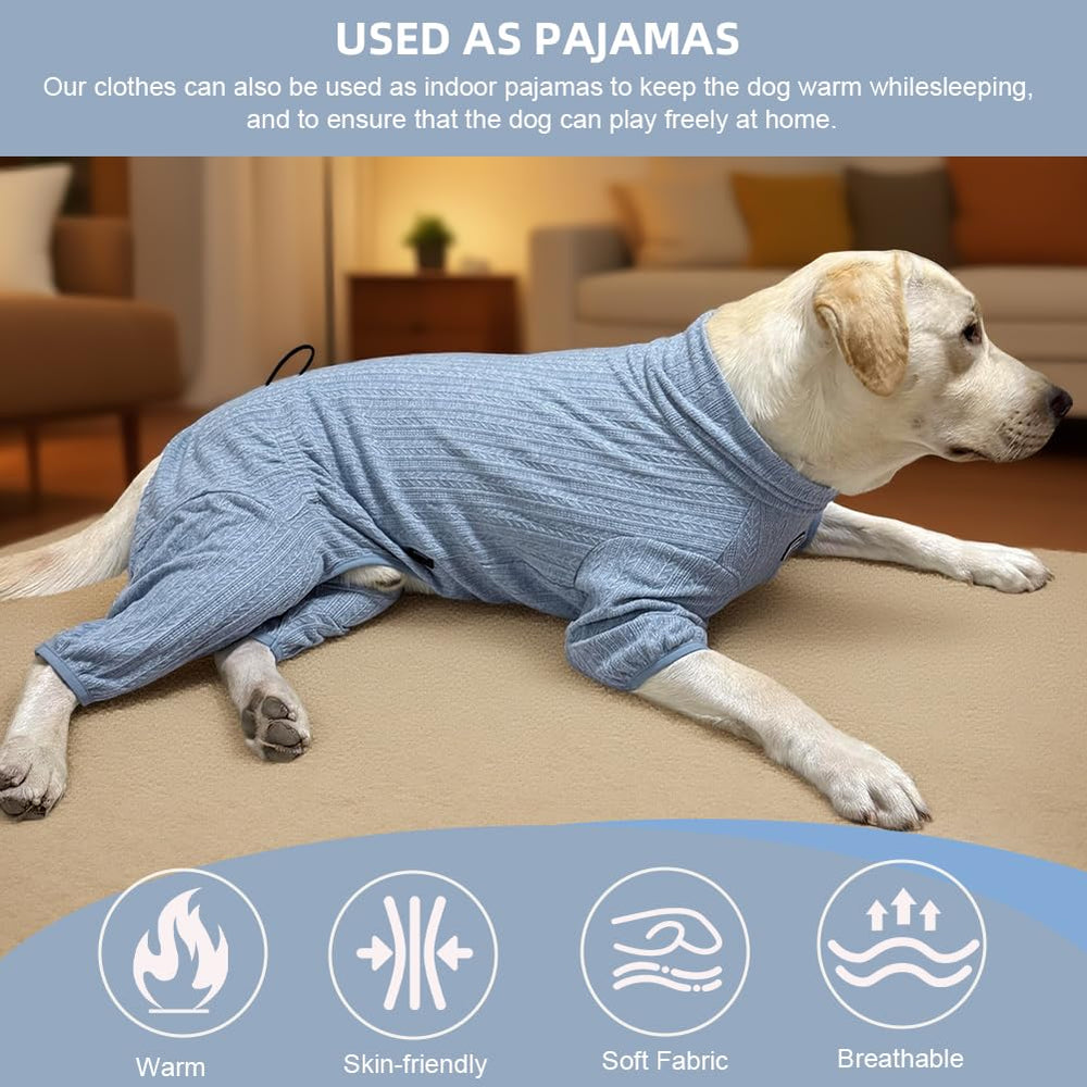 KOOGAL pyjamas chien bleu - vue côté gauche, quatre pattes couvertes.