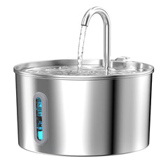 Fontaine KOOGMOON pour chat en acier inoxydable avec eau fraîche en continu.