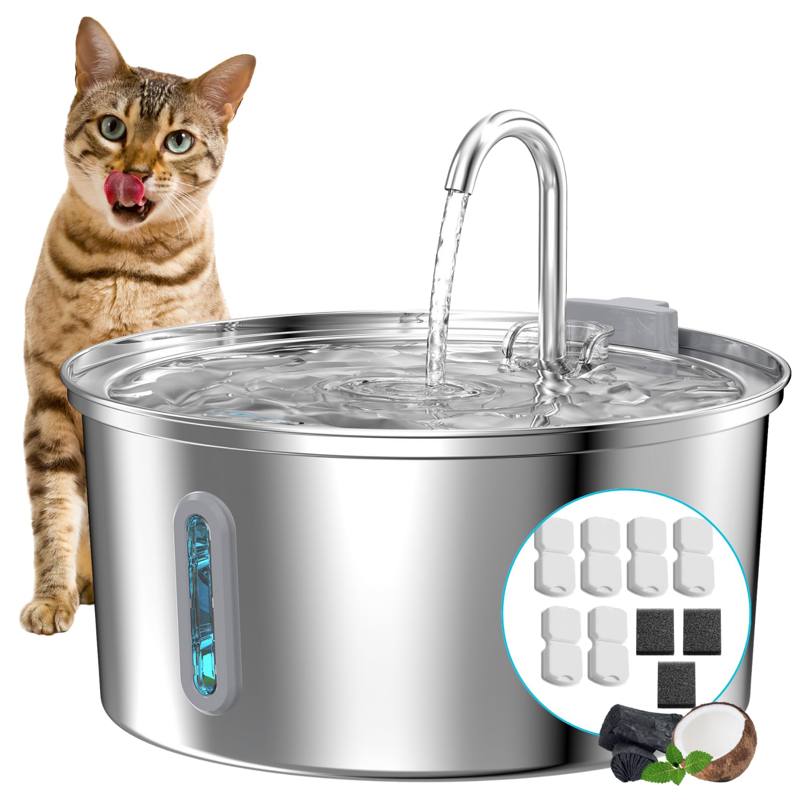 KOOGMOON fontaine chat avant vue, accès eau pratique.