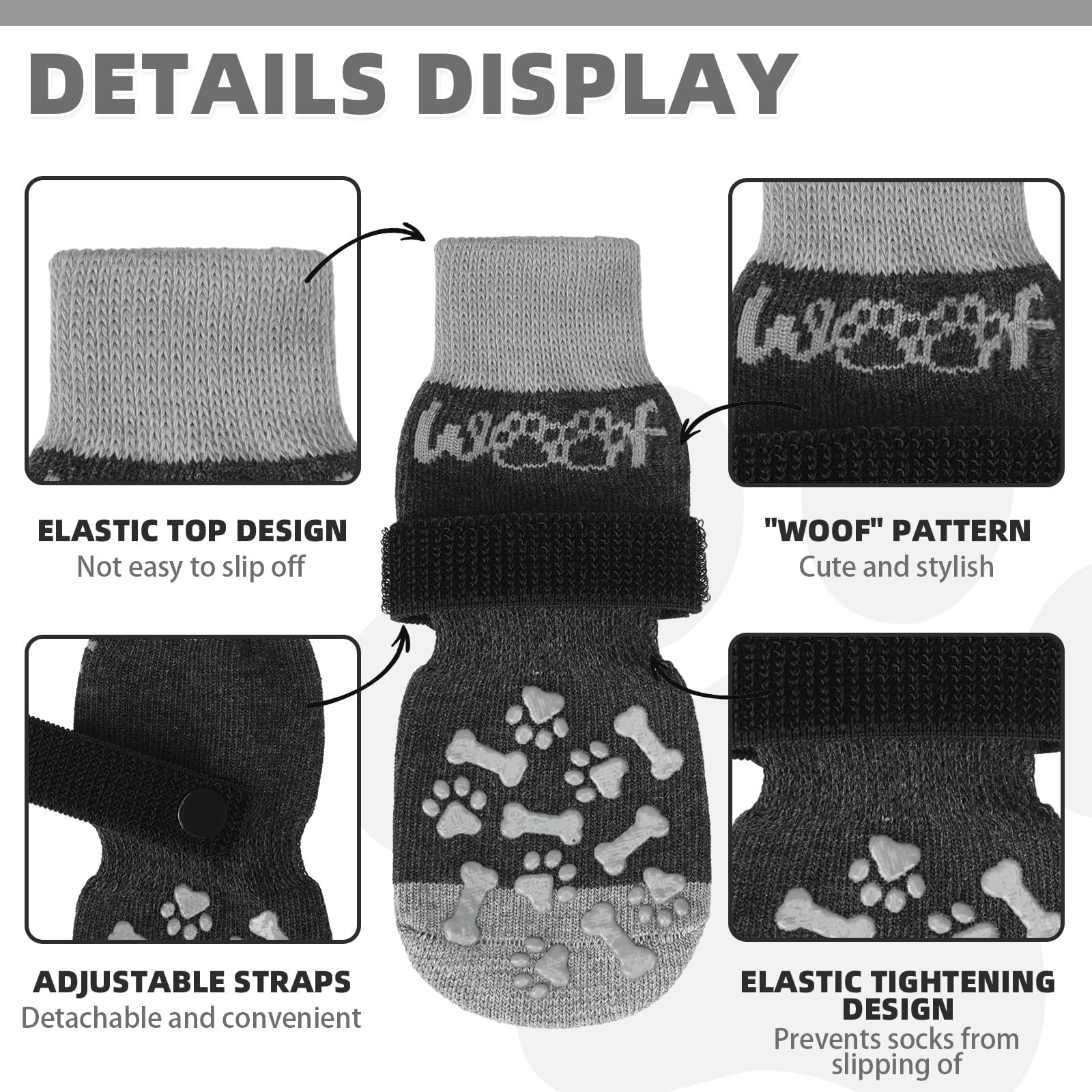 KOOLTAIL chaussettes chien confort doux tissu coton-polyester pour pieds chauds.