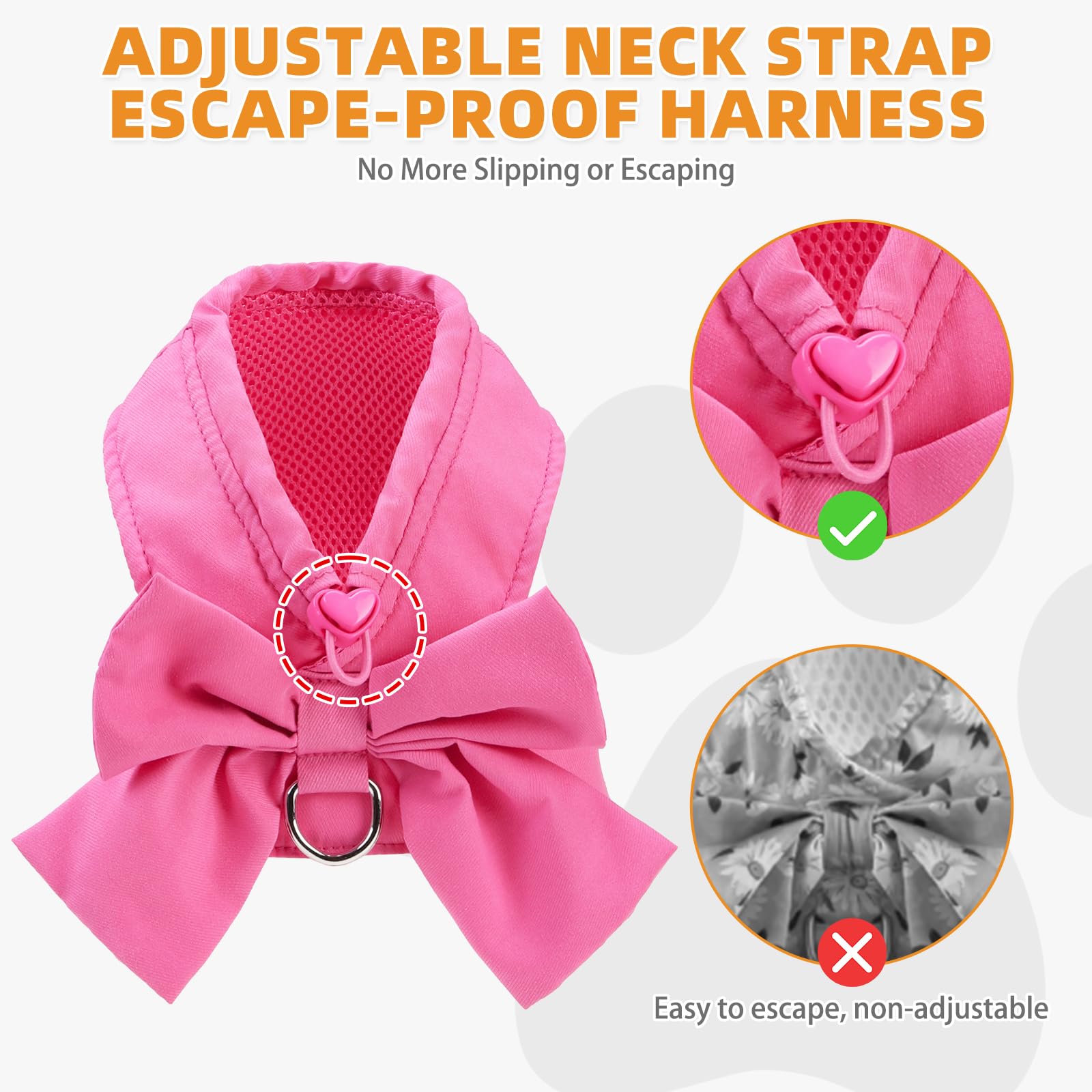 KOOLTAIL harnais mesh doux rose rembourré, confort quotidien lors des balades.