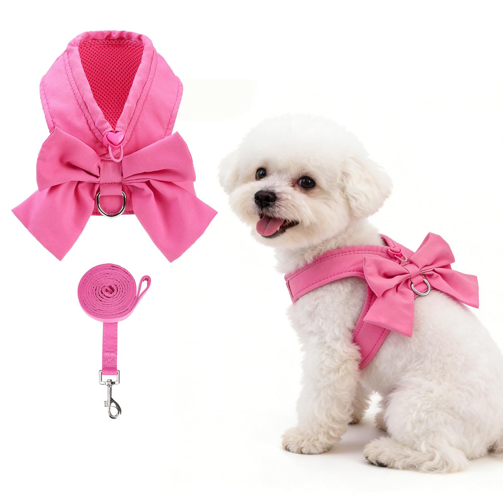 KOOLTAIL harnais petit chien rose, ensemble élégant pour promenades confortables.