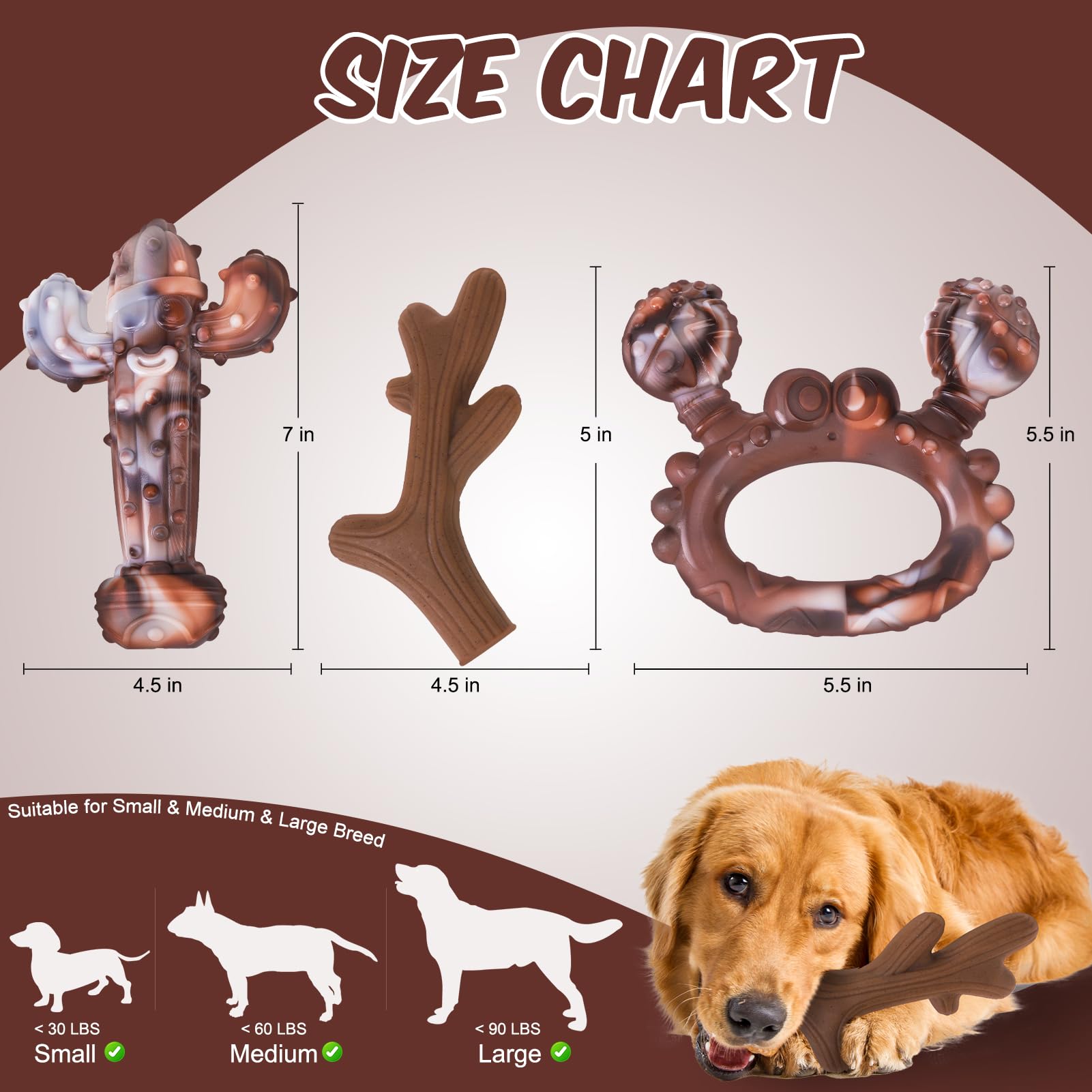 KOOLTAIL jouetchien-cactus en nylon indestructible pour ronger en sécurité.