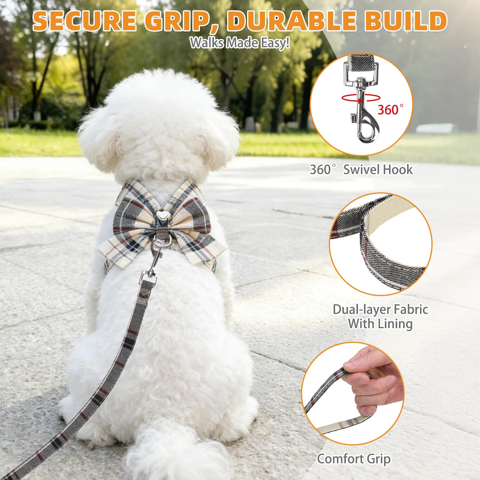 Kooltail laisse beige, longueur 59 pouces idéale pour les promenades.