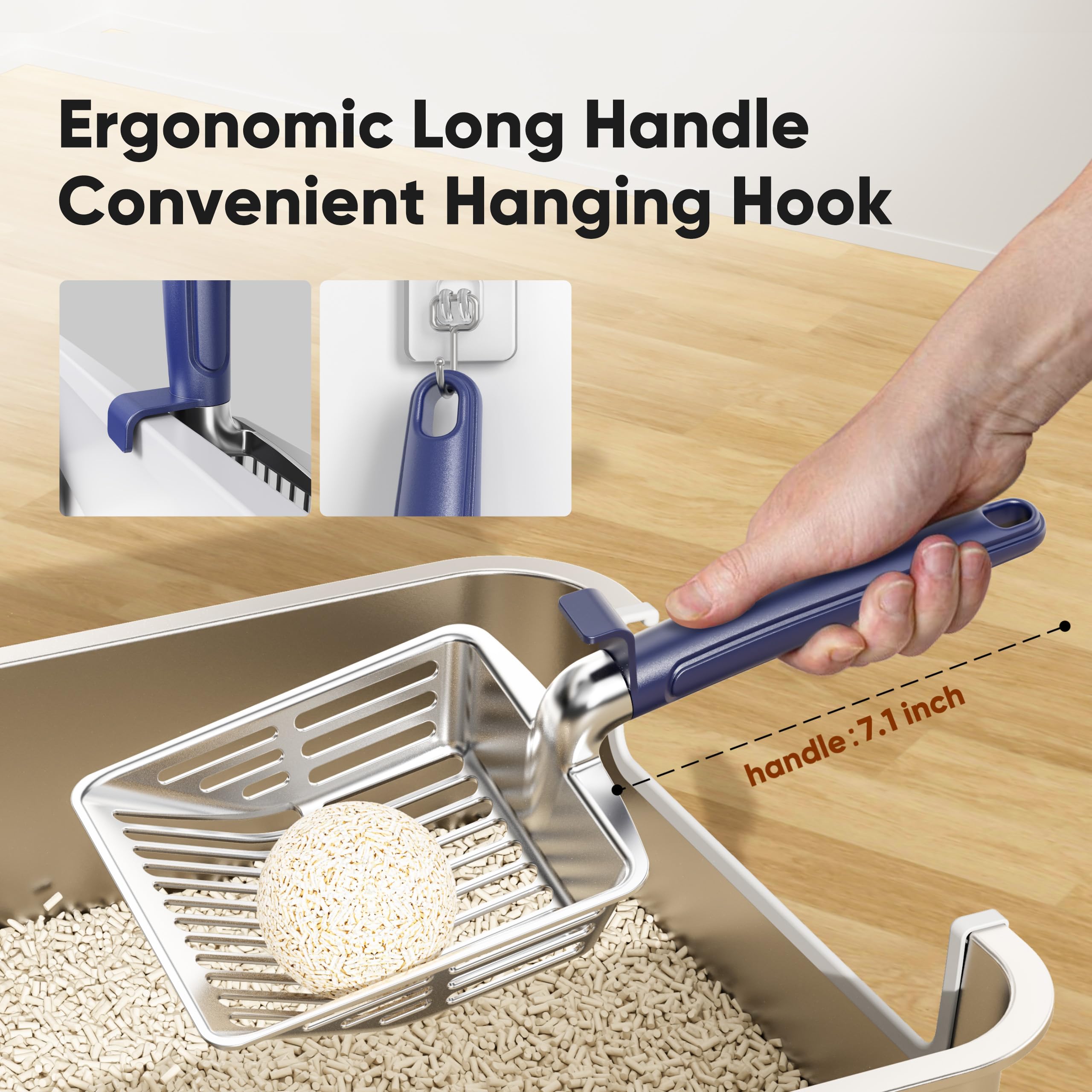 Manche ergonomique long de 6,1 pouces pour moins d'effort.