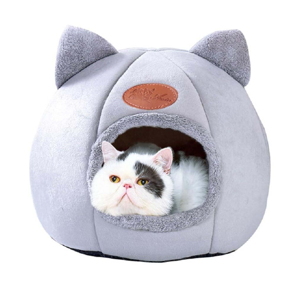 Nid chat KooTeedd gris, refuge douillet pour se blottir