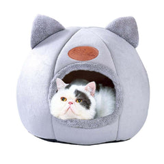 Nid chat KooTeedd gris, refuge douillet pour se blottir