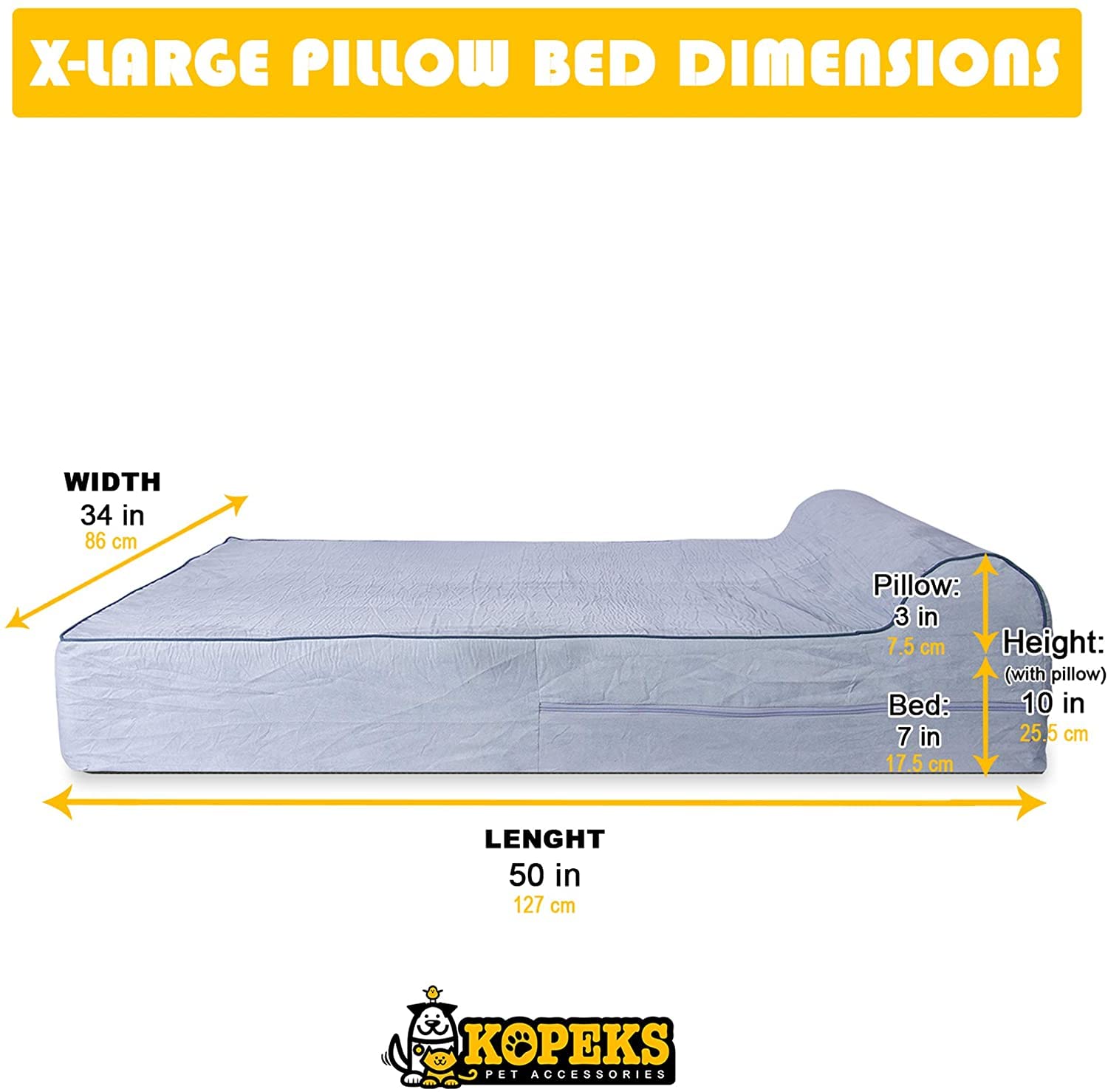 KOPEKS couverture-lit-chien extragrand gris, lavage facile pour l entretien.