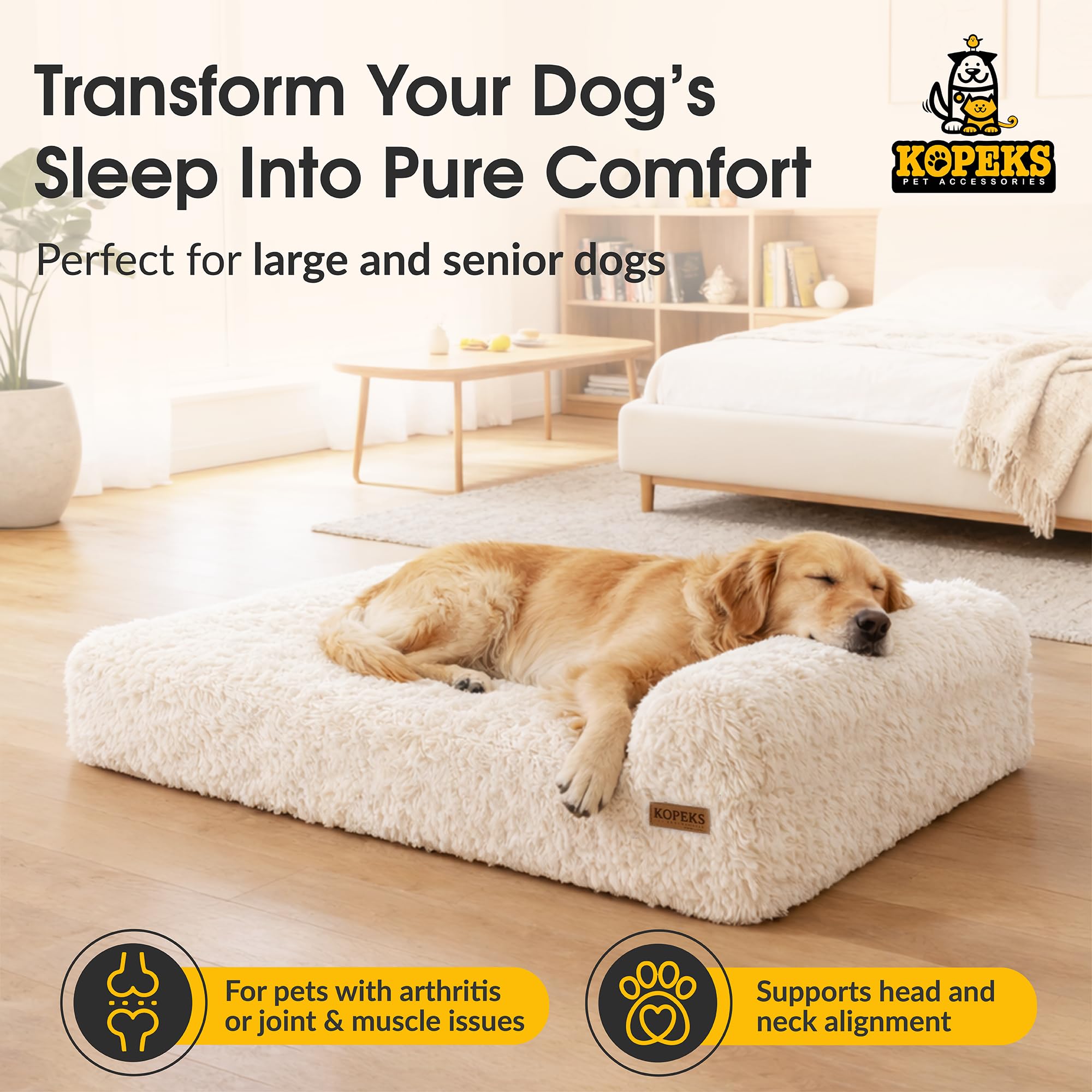 KOPEKS lit chien XL 50x34 pour grands chiens.