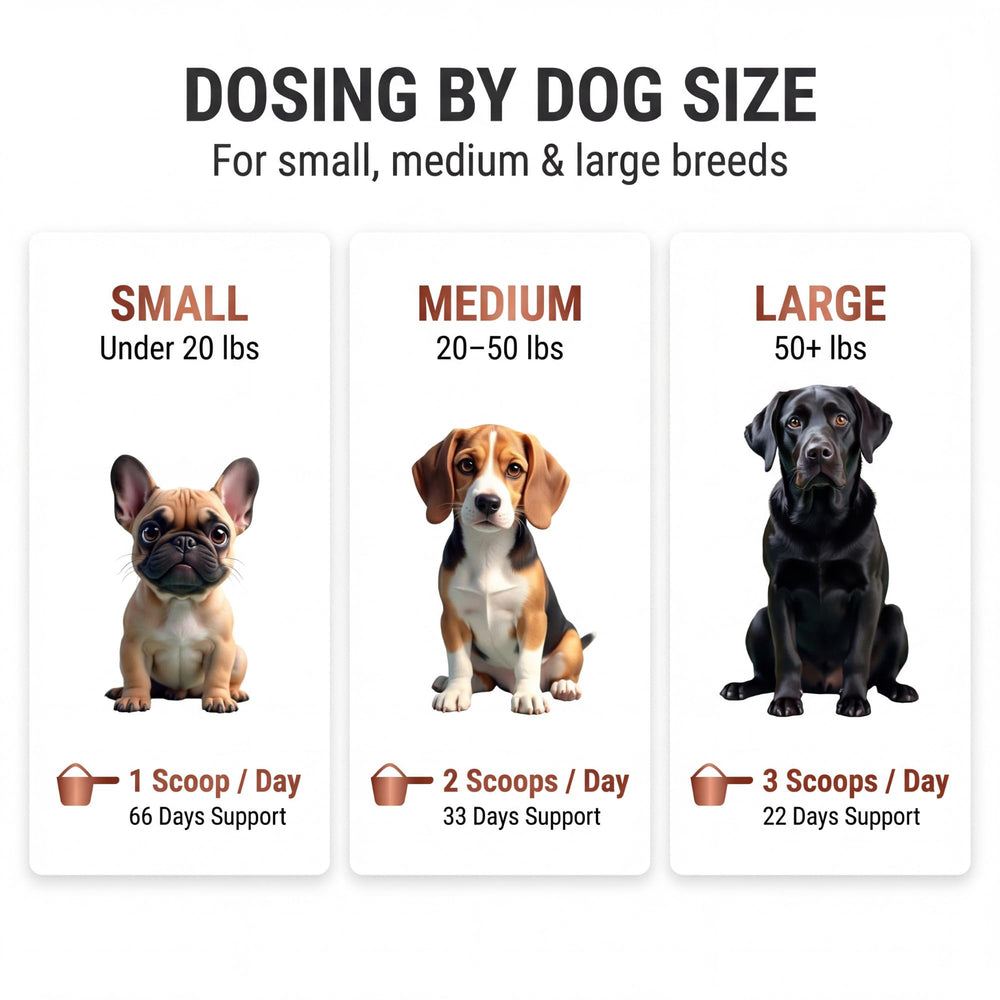 Kopo poudre multivitamine pour chien, soutien du cœur et énergie au quotidien.