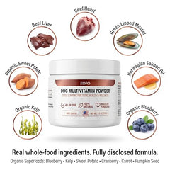 Kopo poudre multivitamine pour chien, texture fine qui se mélange bien.