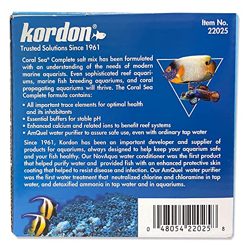 Kordon Coral Sea Salt Mix Amquel avec minéraux traces pour l’écosystème marin.