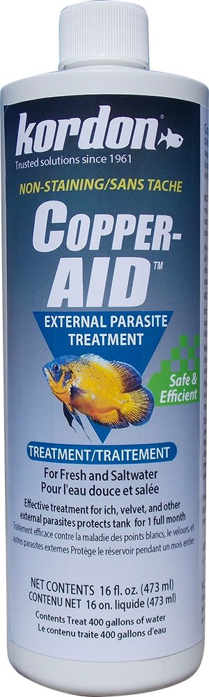 Kordon Copper-AID, bouteille-dose, traitement externe des parasites des poissons d’aquarium recommandé