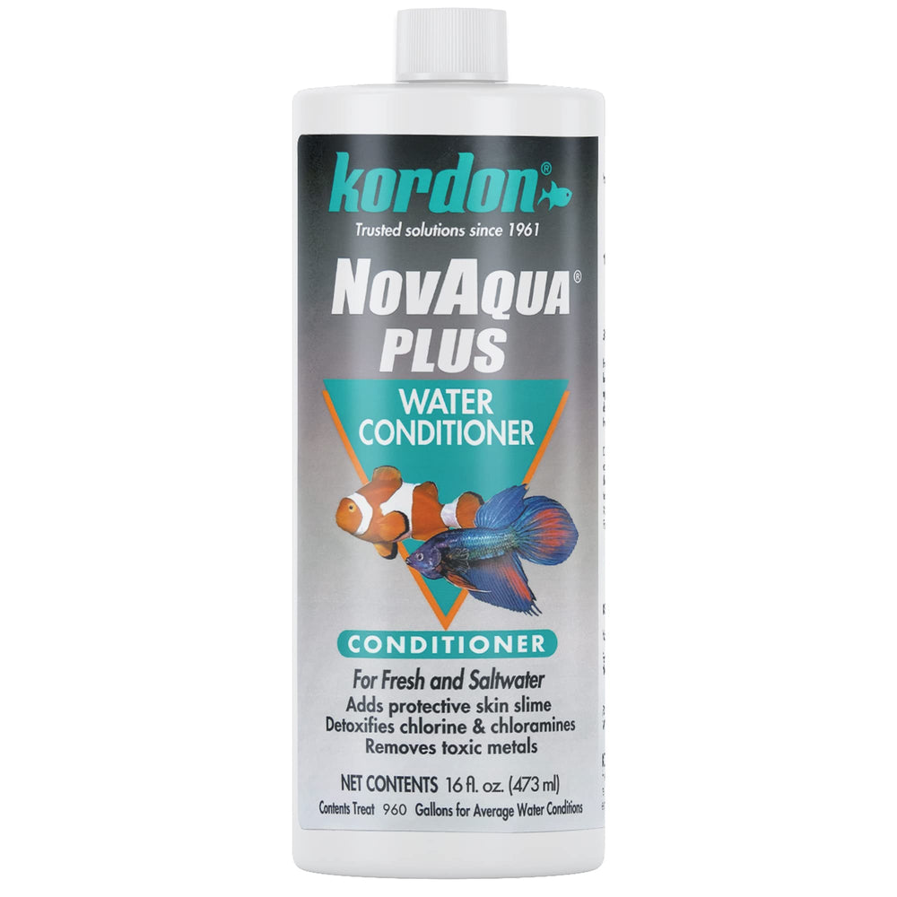 Novaqua Plus: bouteille noire 16 onces prête à conditionner l'eau pour aquarium.
