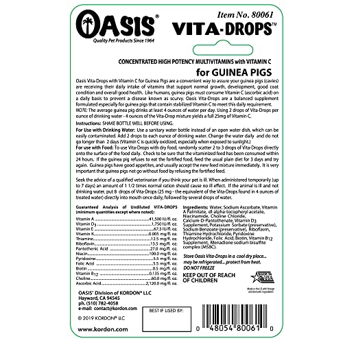 Gouttes orange OASIS Vita – incitent le cobaye à boire