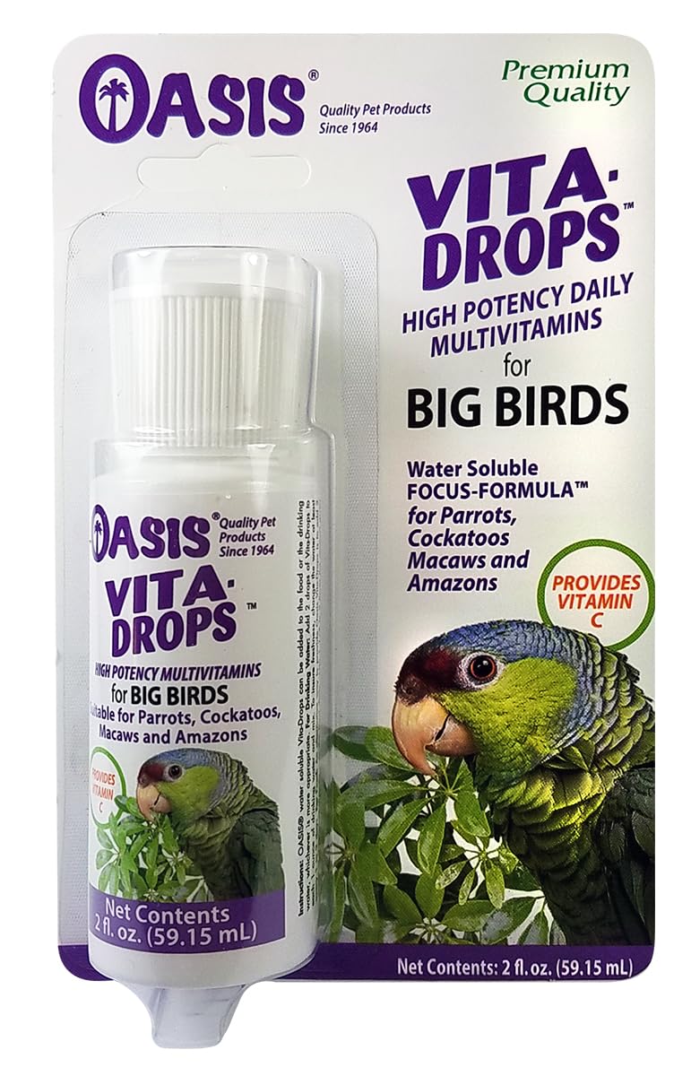 Kordon Oasis Vita-Drops sur bouteille, soutien nutritionnel pour gros oiseaux