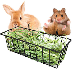 Porte-foin KOTESLLOE pour lapin en métal, accès facile et réduction du gaspillage.