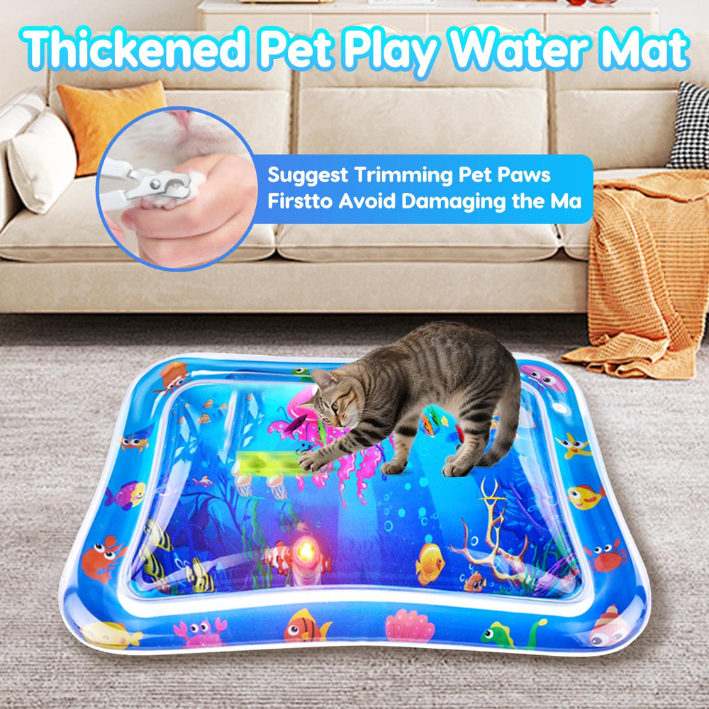 kowgical tapis eau chat mouvement des poissons, session de jeu intérieure/extérieure