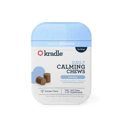 Kradle friandises apaisantes pour chien, chien mangeant, soutien au calme.