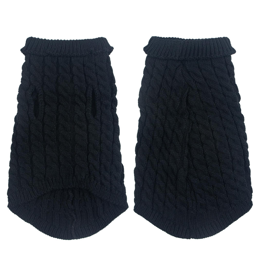 Pull Krastmon pour chien noir avec col haut idéal pour les sorties hivernales.