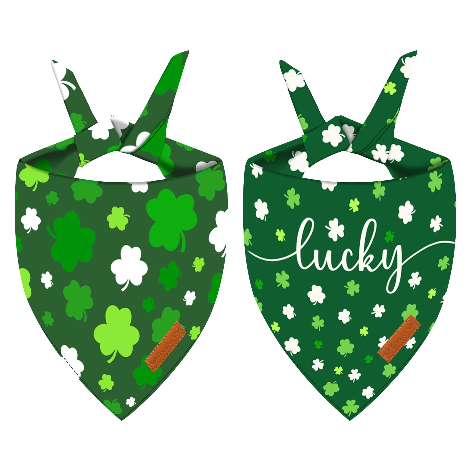 Bandana Kreyfer ensemble double-face Saint-Patrick pour chien et chat, choix polyvalent.